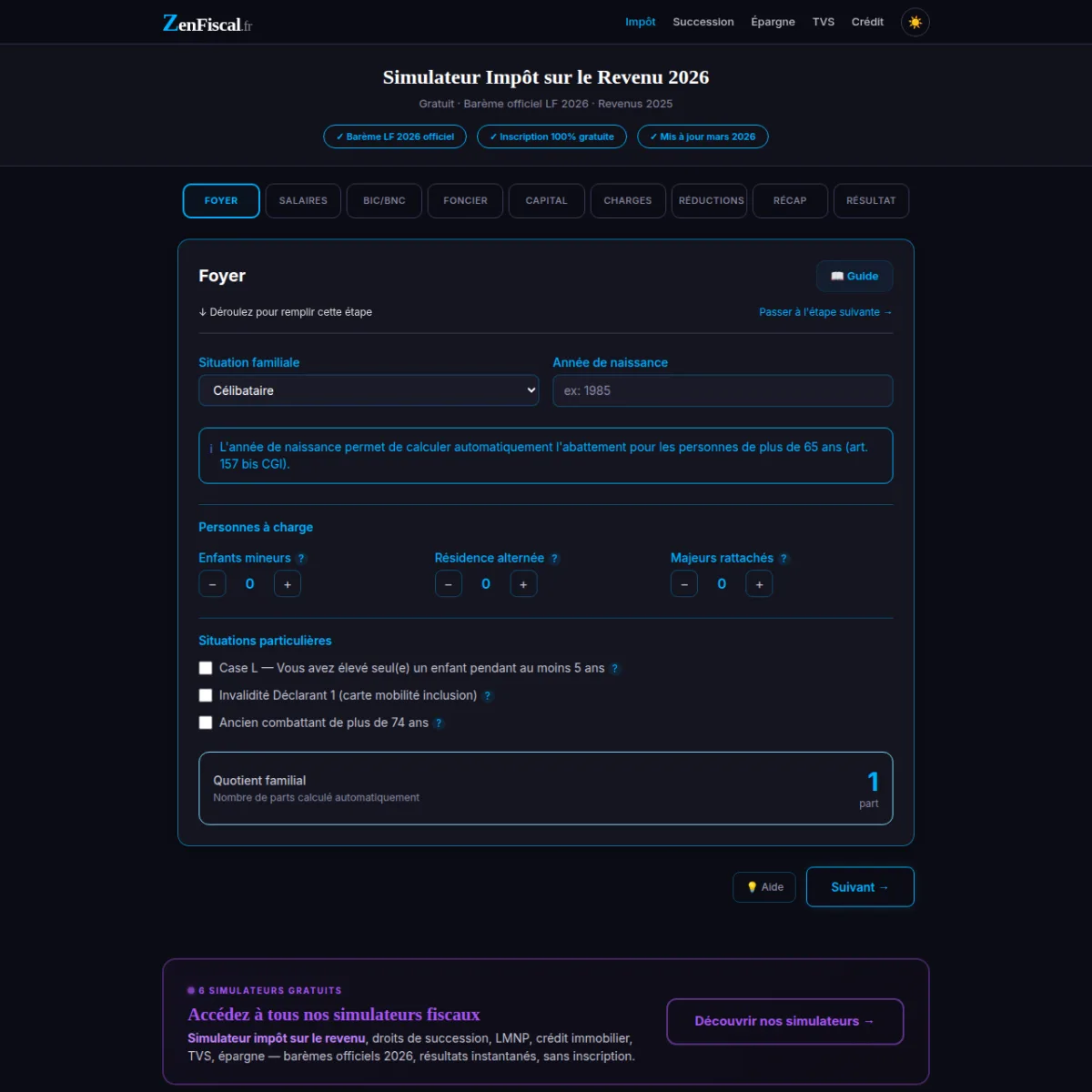 Simulateur impôt 2026 — comparatif des outils gratuits, officiels et sans inscription Comparatif des simulateurs impôt 2026 gratuits et sans inscription
